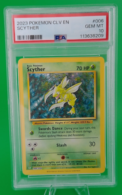 Scyther Holo #006 2023 English Pokemon CLV Classic Venusaur Set PSA 10 - Image 1