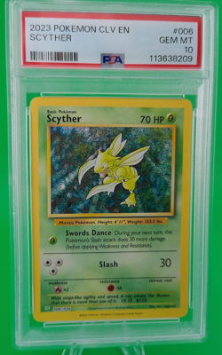 Scyther Holo #006 2023 English Pokemon CLV Classic Venusaur Set PSA 10 - Image 3
