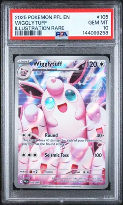 PSA 10 WIGGLYTUFF #105 ILLUSTRATION RARE 2025 POKEMON PFL EN PHANTASMAL FLAMES - Image 1