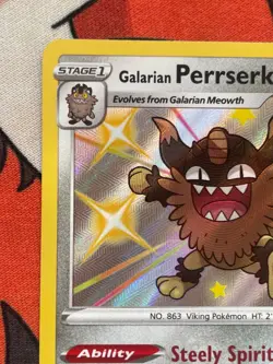 Galarian Perrserker SV087/SV122 Shiny Rare - Pokemon Shining Fates: Shiny Vault - Image 2