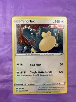 Pokemon Snorlax SWSH119 Promo Single Strike Holo Basic 140 HP Sword & Shield - Image 2