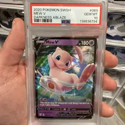 2020 POKEMON SWORD & SHIELD DARKNESS ABLAZE #069 MEW V PSA 10 - Image 1