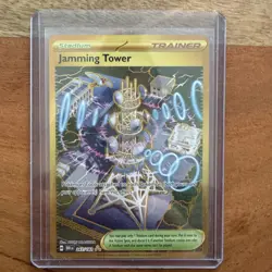 2025 Pokemon Jamming Tower Full Art Gold Holo Destined Rivals #243/182 - Image 1