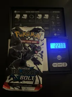 Heavy! 22.77g Pokemon TCG SV 10.5 Black Bolt Booster Pack Sealed! - Image 1
