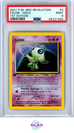 CELEBI POKEMON 3/64 2000 NEO REVELATION 1. EDITION HOLO ENGLISH PSA 9 - Image 1