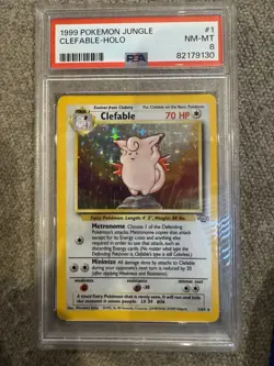 1999 POKEMON JUNGLE CLEFABLE-HOLO PSA 8 - Image 1
