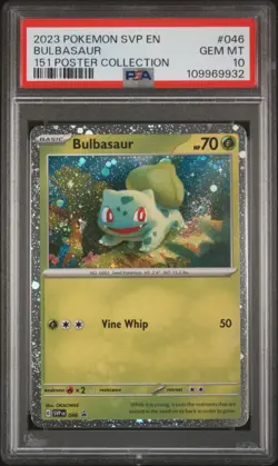2023 POKEMON SVP EN-SV BLACK STAR PROMO 151 POSTER COLL #046 BULBASAUR PSA 10 - Image 1