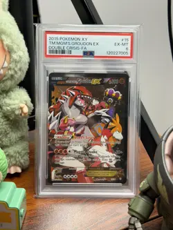 2015 POKEMON XY DOUBLE CRISIS #15 FULL ART/TEAM MAGMA'S GROUDON EX PSA 6 - Image 3