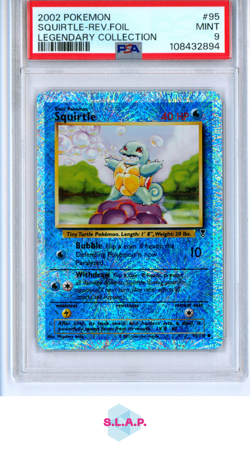 SQUIRTLE POKEMON 95/110 2002 LEGENDARY COLLECTION REVERSE HOLO ENGLISH PSA 9 - Image 1