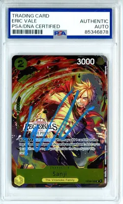 PSA Signed Eric Vale Sanji OP03-102 Promo Foil Bandai One Piece English TCG - Image 1