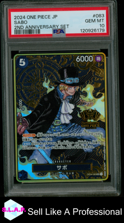 SABO ONE PIECE OP04-083 2024 2ND ANNIVERSARY SET JP - JAPANESE PSA 10 - Image 1