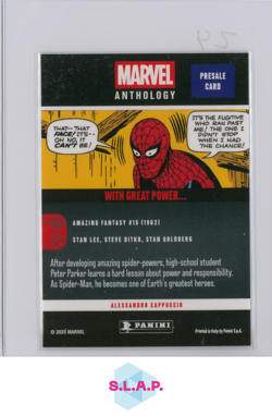 WITH GREAT POWER... PANINI MARVEL ANTHOLOGY PRESALE CARD 2025 ENGLISH - Image 2