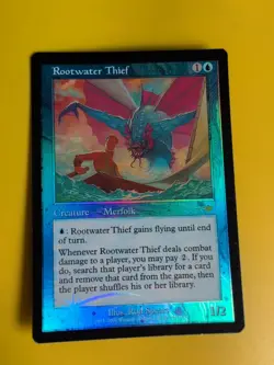 Rootwater Thief. Merfolk MTG Card. OLD VINTAGE FOIL. NEMESIS. - Image 1