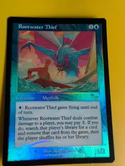Rootwater Thief. Merfolk MTG Card. OLD VINTAGE FOIL. NEMESIS. - Image 2