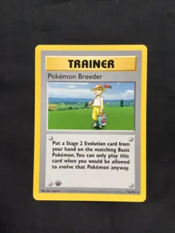 Pokemon Cards: Base Set 1st Edition Rare: Pokemon Breeder 76/102 - Image 1