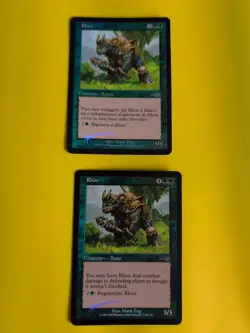 Rhox x2 Rare Beast MTG 2 Card. OLD VINTAGE FOIL. NEMESIS. - Image 1