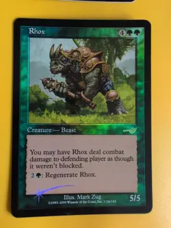 Rhox x2 Rare Beast MTG 2 Card. OLD VINTAGE FOIL. NEMESIS. - Image 2