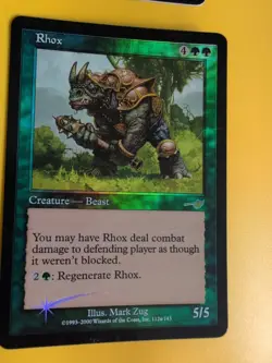 Rhox x2 Rare Beast MTG 2 Card. OLD VINTAGE FOIL. NEMESIS. - Image 3