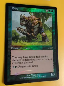 Rhox x2 Rare Beast MTG 2 Card. OLD VINTAGE FOIL. NEMESIS. - Image 4