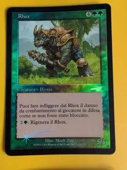 Rhox x2 Rare Beast MTG 2 Card. OLD VINTAGE FOIL. NEMESIS. - Image 5