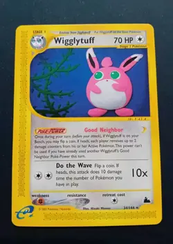 Pokemon TCG Card - Wigglytuff Skyridge 34/144 Rare Non-Holo - Vintage - Image 1