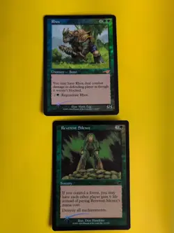 Reverent Silence & Rhox MTG 2 Card. OLD VINTAGE FOIL. NEMESIS. - Image 1