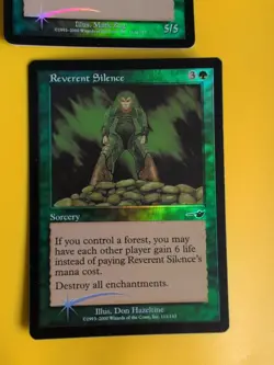 Reverent Silence & Rhox MTG 2 Card. OLD VINTAGE FOIL. NEMESIS. - Image 2