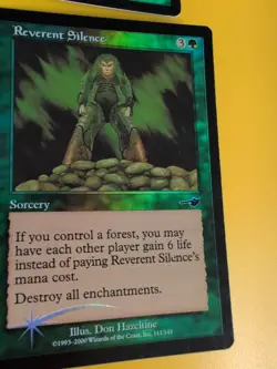 Reverent Silence & Rhox MTG 2 Card. OLD VINTAGE FOIL. NEMESIS. - Image 3