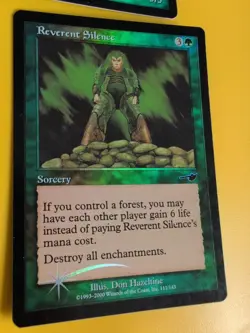 Reverent Silence & Rhox MTG 2 Card. OLD VINTAGE FOIL. NEMESIS. - Image 5