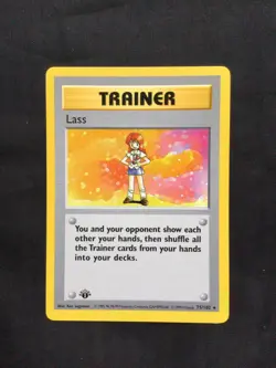 Pokemon Cards: Base Set 1st Edition Rare: Lass 75/102 - Image 1