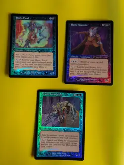 Rathi Assassin, Fiend & Rathi Intimidator MTG 3 Card. OLD VINTAGE FOIL. NEMESIS. - Image 1