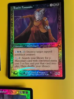 Rathi Assassin, Fiend & Rathi Intimidator MTG 3 Card. OLD VINTAGE FOIL. NEMESIS. - Image 4