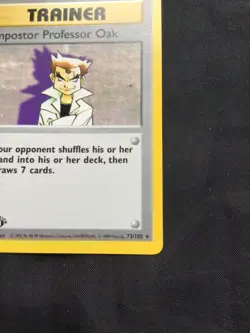 Pokemon Cards: Base Set 1st Edition Rare: Impostor Professor Oak 73/102 - Image 4