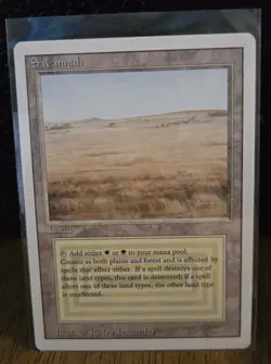 Magic: The Gathering Savannah Land Cards Lot of 2 Illustrated by Rob Alexander - Image 1