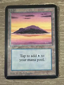 Island A (Purple) Alpha LP Basic Land MAGIC GATHERING CARD - Image 1
