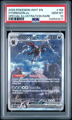 2025 POKEMON WHT EN-WHITE FLARE SPECIAL ILLUSTRATION RARE HYDREIGON EX PSA 10 - Image 1