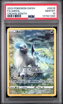Pokemon Absol GG16/GG70 Crown Zenith Galarian Gallery Full Art Holo PSA 10 - Image 1