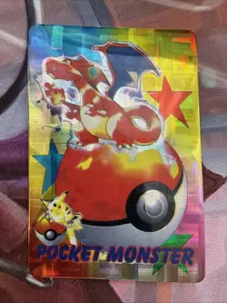Pokemon Vintage Pocket Monsters Vending HOLO Prism Sticker 99 Bandai Charizard - Image 1