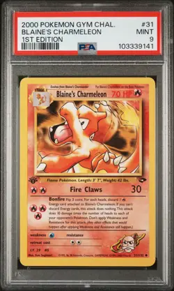 Blaine's Charmeleon 31/132 1st Edition Gym Challenge Pokemon PSA 9 - Image 1