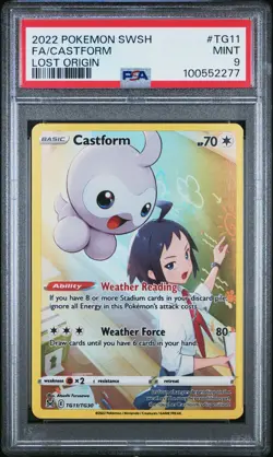 2022 POKEMON SWORD & SHIELD LOST ORIGIN #TG11 FULL ART/CASTFORM PSA 9 - Image 1