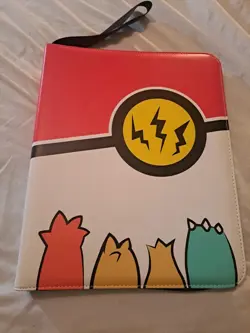 Pokemon Trading Card Empty BINDER 9 Pocket With Zipper Close And Strap - Image 1