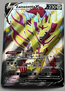 Pokemon Sword & Shield Zamazenta V Basic Promo HoloFoil #SWSH293 - Image 1