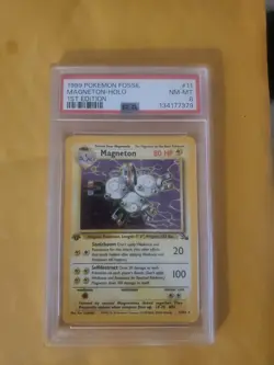 1999 Pokemon Fossil Magneton 1ST Edition PSA 8 #11 - Image 1