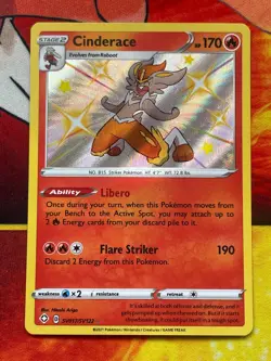 Cinderace SV017/SV122 Shiny Holo Rare - Pokemon Shining Fates: Shiny Vault - Image 1