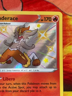Cinderace SV017/SV122 Shiny Holo Rare - Pokemon Shining Fates: Shiny Vault - Image 3