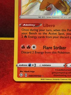 Cinderace SV017/SV122 Shiny Holo Rare - Pokemon Shining Fates: Shiny Vault - Image 4