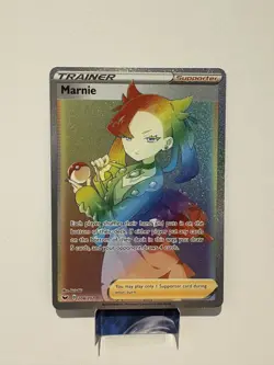Pokemon Marnie Card Sword & Shield Base Set 208/202 Secret Rare Rainbow Holo NM - Image 1