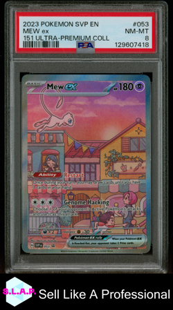 MEW EX 151 ULTRA-PREMIUM COLL POKEMON SVP EN-SV BLACK STAR PROMO 2023 053 PSA 8 - Image 1