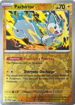 Pachirisu 068/198 SV1 Scarlet & Violet Base Reverse Holo Pokemon Card NM - Image 1