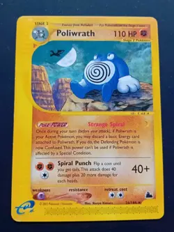 Pokemon Skyridge Poliwrath 26/144 Non-holo Rare EX+ - Vintage - Image 1